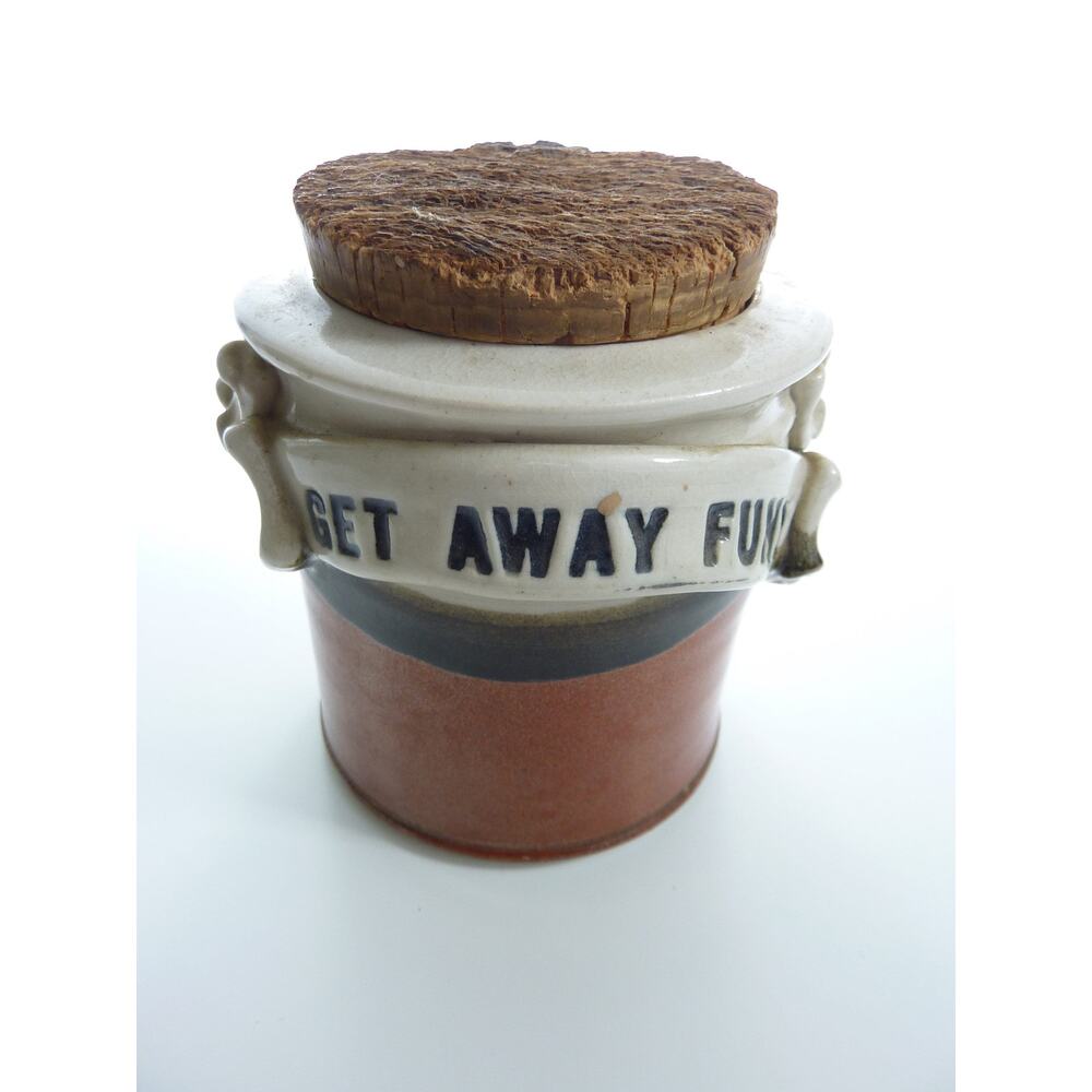 Vintage Money Jar Get Away Fund Ceramic Cork Savings Jar, Pottery Cash Container